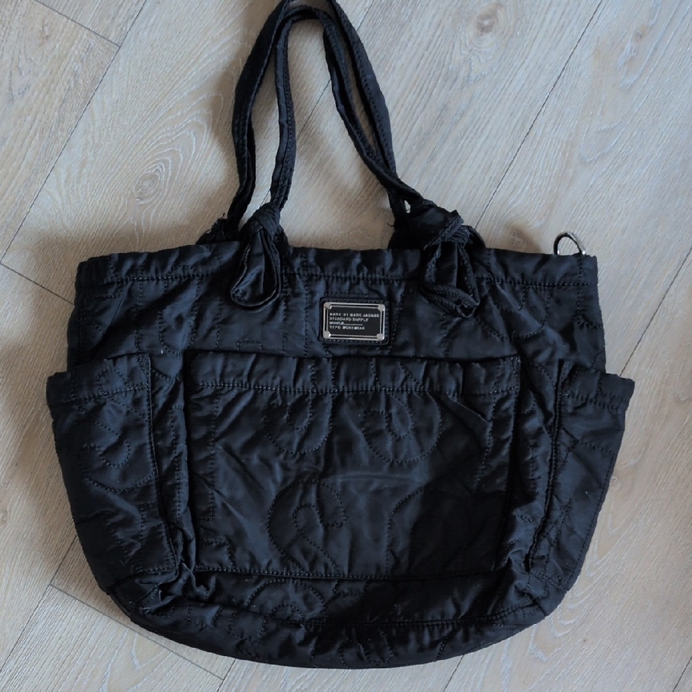 Black Quilted Tote Bag